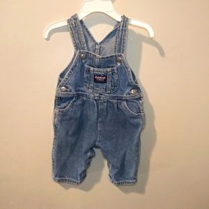OshKosh B' Gosh Vintage 80-90's Baby Girl Pleated Front  Denim Overalls
